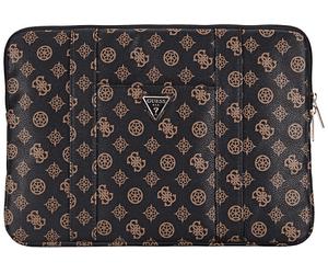 CUSTODIA PER NOTEBOOK GUESS Sleeve Peony Pocket Triangle 14", TPU, antigraffio, cerniera lampo, Per Computer e laptop da 14 ", Dimensioni: A 27 cm, L 38 cm, Nero