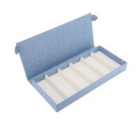 Custodia per Occhiali a 6 Slot, Scatola per Esposizione di Occhiali in Lino per Negozio di Casa con Coperchio, Scomparti Separati e Organizer Multifunzionale Dimensioni Adatte e