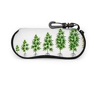 Custodia per occhiali, Ciclo di crescita Canapa PlantPhases Custodia morbida per occhiali da sole Custodia per occhiali con cerniera in neoprene ultraleggero con moschettone, custodia per occhiali da