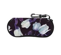 Custodia per occhiali con cerniera ano bianco Custodia per occhiali da sole morbida in neoprene portatile ultraleggera con moschettone