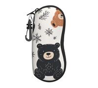 Custodia per occhiali, custodia per occhiali da sole portatile con cerniera in neoprene con clip da cintura