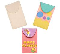 Custodia per Occhiali da Personalizzare Baker Ross (confezione da 3)- Buste in tela bianca per occhiali