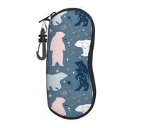 Custodia per occhiali da sole con luna e stella, custodia morbida ultra leggera con cerniera e clip per cintura, custodia da viaggio per occhiali da sole per uomo e donna