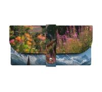 Custodia per occhiali da sole con montagne alpine e foreste, per uomini e donne