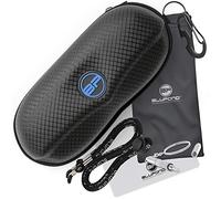 Custodia per occhiali da sole in EVA semirigida BLUPOND. Contenitore per bicchieri con gancio in metallo per appenderlo. Nero.