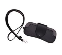 Custodia per occhiali da sole in pelle PU con cordino da collo, custodia morbida per occhiali da vista per donne e uomini, porta occhiali portatile per viaggi, escursioni, campeggio, uso quotidiano