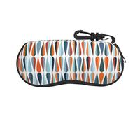 Custodia per occhiali da sole leggera e morbida, in neoprene, con cerniera, borsa portatile per occhiali da vista con gancio per donne e uomini, Metà secolo moderno con forme a goccia, Taglia unica