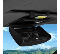 Custodia per occhiali da sole montata su auto per uso della visiera, design robusto in ABS per tenere gli occhiali in modo sicuro durante la guida (nero)