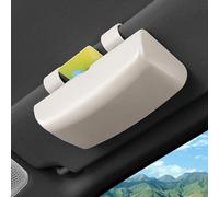 Custodia per occhiali da sole montata su auto per uso della visiera, design robusto in ABS per tenere gli occhiali in modo sicuro durante la guida (bianco)