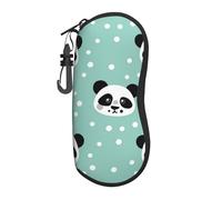 Custodia per occhiali da vista con panda gigante con orecchie grandi, in neoprene, borsa morbida con cerniera, resistente e portatile, per uomini e donne