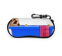 Custodia per occhiali, gatto divertente che fa il bagno Occhiali da sole colorati per vasca da bagno Custodia morbida Custodia per occhiali con cerniera in neoprene ultraleggero con moschettone