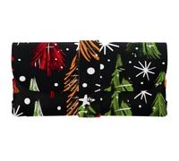 Custodia per occhiali in pelle PU con sfondo nero Merry Christmas Tree