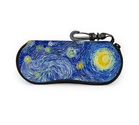 Custodia per Occhiali, Luna Incandescente Cielo Stellato Sfondo Astratto Occhiali da Sole Custodia Morbida Custodia per Occhiali con Cerniera Ultraleggera in Neoprene con Moschettone, Custodia per Occ