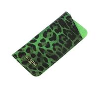 Custodia per occhiali morbida in pelle vacchetta iridescente H8 x L17 cm, made in Italy, leopardo verde, Leopardo verde, Custodia per occhiali morbida in pelle bovina iridescente H8 x L17 cm Made in