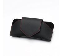 Custodia per occhiali per visiera parasole per auto, scatola per organizer per occhiali per auto in PU con clip di supporto, custodia protettiva per occhiali (nero)
