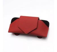 Custodia per occhiali per visiera parasole per auto, scatola per organizer per occhiali per auto in PU con clip di supporto, custodia protettiva per occhiali (rosso)