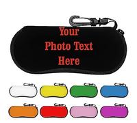 Custodia per occhiali personalizzata per donne uomini bambini con il vostro testo fotografico, custodia per occhiali da sole personalizzata, custodia per occhiali da sole in neoprene morbida e portati
