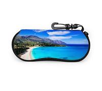 Custodia per occhiali, Vacanze italiane Le migliori spiagge Sicilia Isola Occhiali da sole Custodia morbida Custodia per occhiali con cerniera in neoprene ultraleggero con moschettone, Custodia per oc