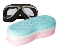 Custodia per occhialini da nuoto, custodia per occhiali da snorkeling, organizer in silicone per occhiali da sport, immersioni, spiaggia, viaggi, estate piscina, Rosa e blu., Refer to description