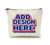 Custodia per ombretto in lino beige Your Design Here, regalo commemorativo, Beige, Taglia unica