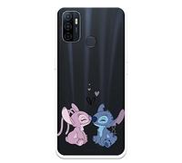 Custodia per OPPO A53 ufficiale di Lilo & Stitch Angel & Stitch Beso trasparente per proteggere il tuo cellulare. Custodia per OPPO in silicone flessibile con licenza ufficiale Disney