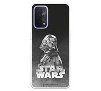Custodia per OPPO A54 5G - OPPO A74 5G ufficiale di Star Wars Darth Vader sfondo nero trasparente per proteggere il tuo cellulare. Cover OPPO in silicone flessibile con licenza ufficiale di Star Wars