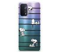 Custodia per OPPO A54 5G - OPPO A74 5G ufficiale Peanuts Snoopy Stripes Trasparente per proteggere il tuo cellulare Cover OPPO in silicone flessibile