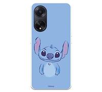 Custodia per OPPO A98 5G Ufficiale Disney Stitch Blu per proteggere il tuo cellulare. Cover per OPPO in silicone trasparente flessibile con licenza ufficiale di Lilo & Stitch