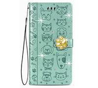 Custodia per OPPO Realme C61 Flip Pelle Custodia Copertura Case 360°PU Leather Cover Pelle Folio Wallet Case Magnetico Flip Portafoglio Protezione Bumper Caso per OPPO Realme C61,Verde