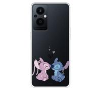 Custodia per OPPO Reno8 Lite 5G ufficiale di Lilo & Stitch, Angel & Stitch Bacio per proteggere il tuo cellulare. Cover per Xiaomi in silicone flessibile con licenza ufficiale di Lilo & Stitch