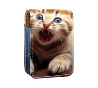 Custodia per organizer per rossetto da viaggio,borsa per trucco portatile con specchio,animale gatto gattino carino