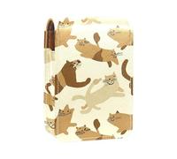 Custodia per organizer per rossetto da viaggio,borsa per trucco portatile con specchio,animale gatto gattino carino