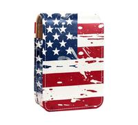 Custodia per organizer per rossetto da viaggio,borsa per trucco portatile con specchio,Bandiera americana retrò Stati Uniti d'America