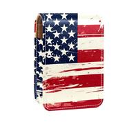 Custodia per organizer per rossetto da viaggio,borsa per trucco portatile con specchio,Bandiera americana retrò Stati Uniti d'America