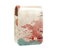 Custodia per organizer per rossetto da viaggio,borsa per trucco portatile con specchio,Colore giapponese Monte Fuji Cherry Blossoms