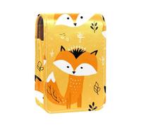 Custodia per organizer per rossetto da viaggio,borsa per trucco portatile con specchio,Foglie dell'albero di volpe