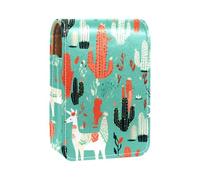 Custodia per organizer per rossetto da viaggio,borsa per trucco portatile con specchio,Lama del fumetto Deserto verde