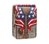 Custodia per organizer per rossetto da viaggio,borsa per trucco portatile con specchio,manifesto degli stati uniti d'america
