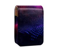 Custodia per organizer per rossetto da viaggio,borsa per trucco portatile con specchio,Modello astratto di arte dell'onda viola