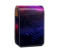 Custodia per organizer per rossetto da viaggio,borsa per trucco portatile con specchio,Modello astratto di arte dell'onda viola