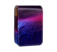 Custodia per organizer per rossetto da viaggio,borsa per trucco portatile con specchio,Modello astratto di arte dell'onda viola