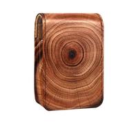 Custodia per organizer per rossetto da viaggio,borsa per trucco portatile con specchio,Modello di anelli annuali della pianta
