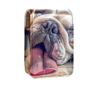 Custodia per organizer per rossetto da viaggio,borsa per trucco portatile con specchio,modello di bulldog carino cane