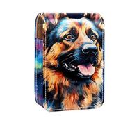 Custodia per organizer per rossetto da viaggio,borsa per trucco portatile con specchio,Modello stellato animale cane da pastore