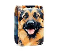 Custodia per organizer per rossetto da viaggio,borsa per trucco portatile con specchio,Modello stellato animale cane da pastore