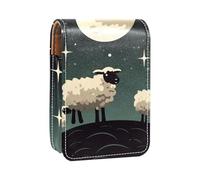 Custodia per organizer per rossetto da viaggio,borsa per trucco portatile con specchio,Pecore del fumetto divertenti