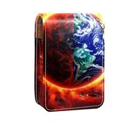 Custodia per organizer per rossetto da viaggio,borsa per trucco portatile con specchio,Pettegolezzo 3D Yin Yang Sole Terra