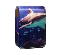 Custodia per organizer per rossetto da viaggio,borsa per trucco portatile con specchio,Squalo pesce del mondo marino