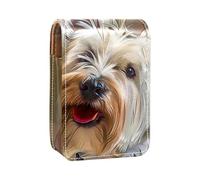Custodia per organizer per rossetto da viaggio,borsa per trucco portatile con specchio,stile di arte della pittura del cane