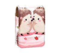 Custodia per organizer per rossetto da viaggio,borsa per trucco portatile con specchio,strisce dell'onda di amore animale